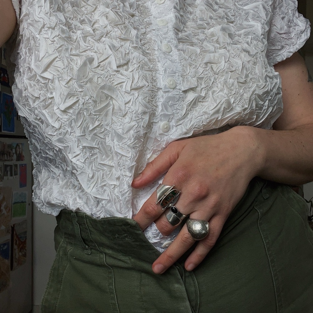 Y2K crinkle top